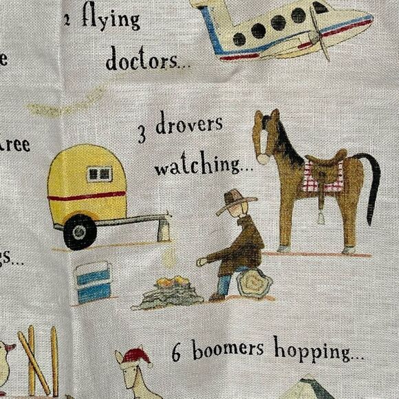Red Tractor Designs Australia 12 Days Of a Christmas Linen Tea Towel - Picture 7 of 12